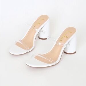 Dakyana White Snake Print High Heel Sandals